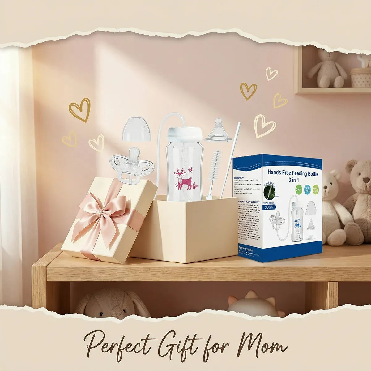 Beluris 3-in-1 Hands-Free Babyflasche Set